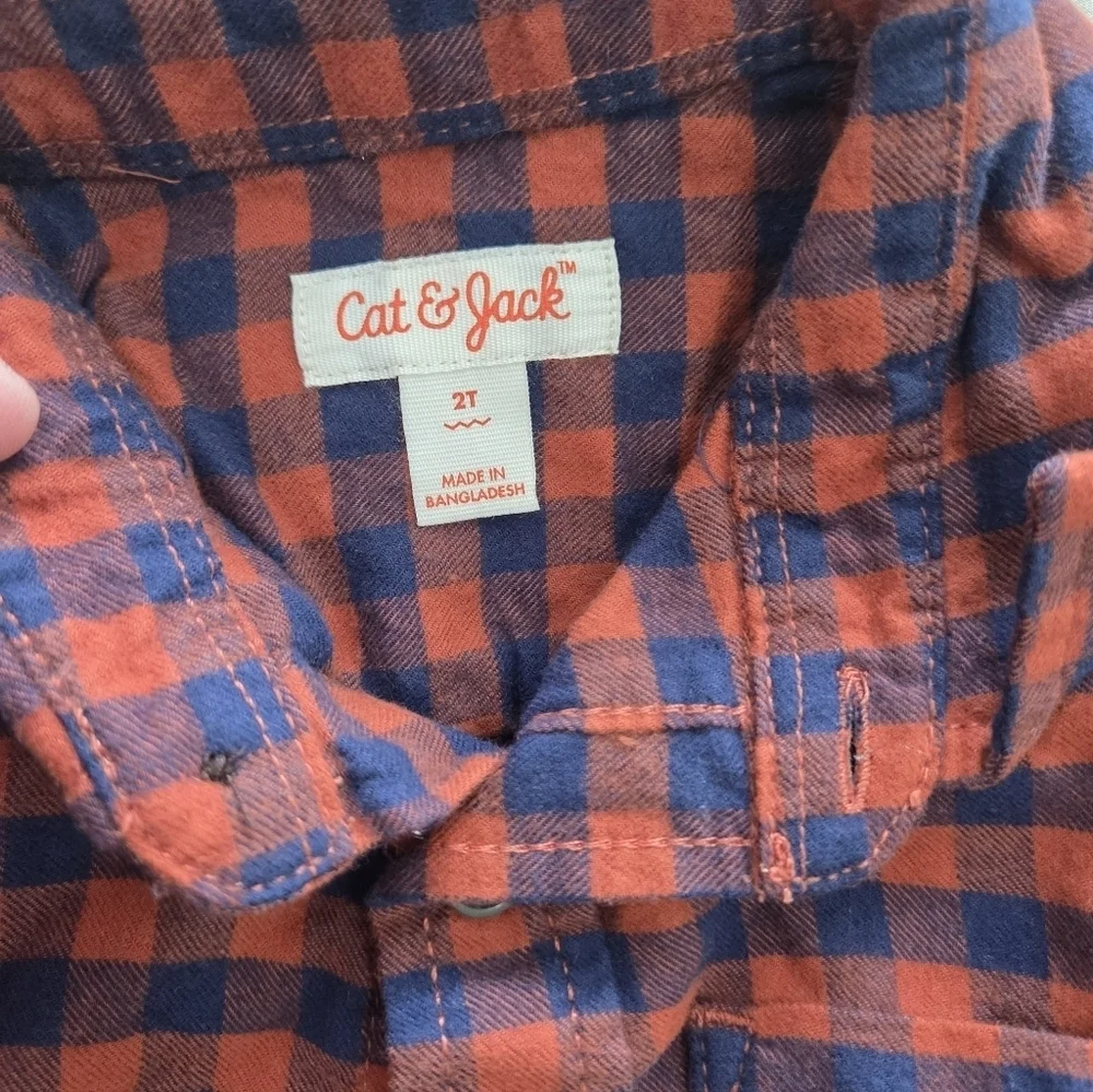 Plaid Kids Shirts Bundle - Green, Orange, Red 2T/24 Months